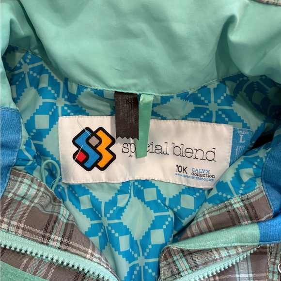 Special Blend Plaid Snowboarding Jacket Womens Size Large Removable Hooded Coat - Picture 2 of 16